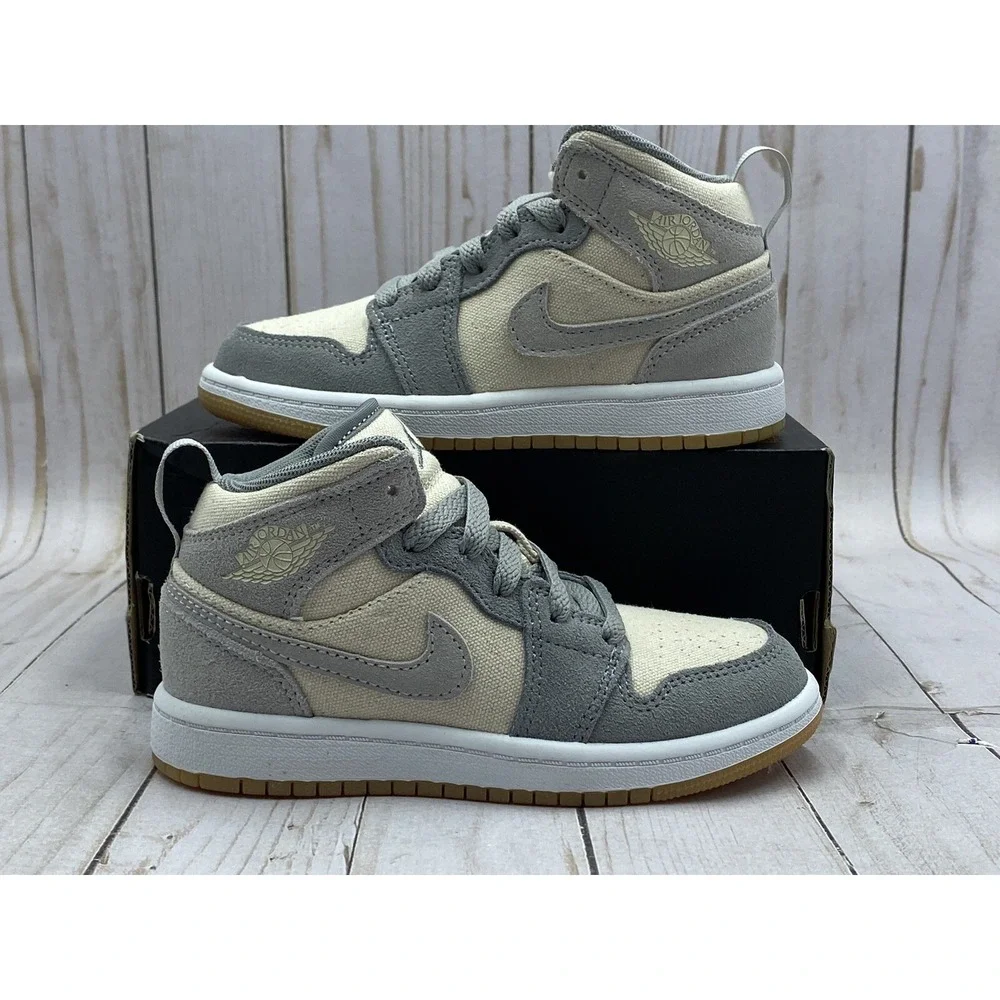Nike Air Jordan 1 Mid SE PS Coconut‎ Milk Particle Grey Size 11C DN4345‑100